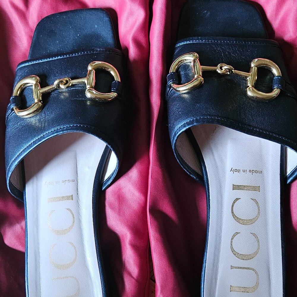 Gucci Black Horsesbit Sandals Size EU39
